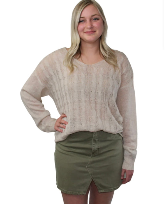 The Sadie Cross Back Beach Sweater