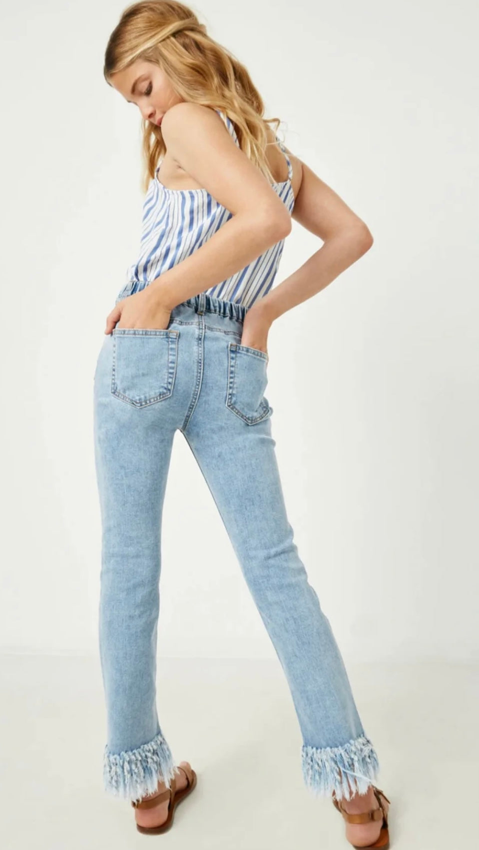 The Brie Frayed Hem Denim Pant