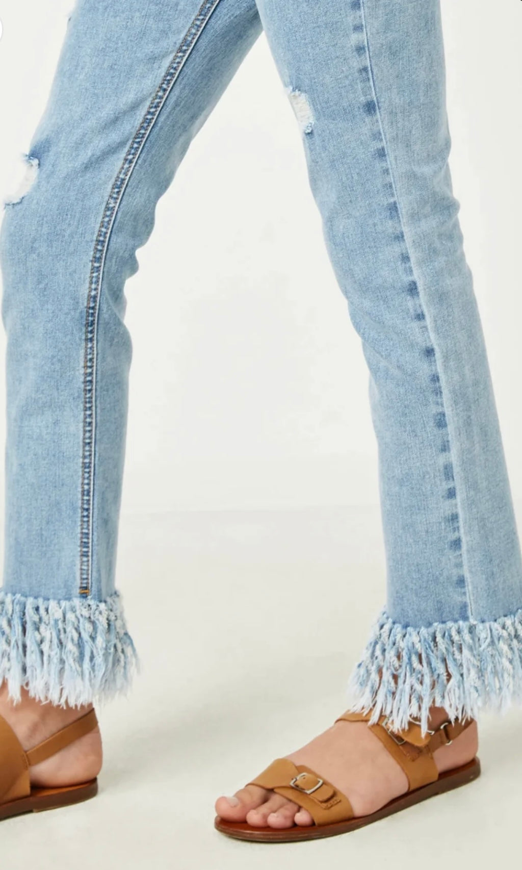 The Brie Frayed Hem Denim Pant